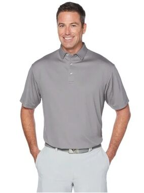 Callaway Opti Dry Golf Polo Shirt Men's XXL Striped Gray 3 Button Short Sleeve